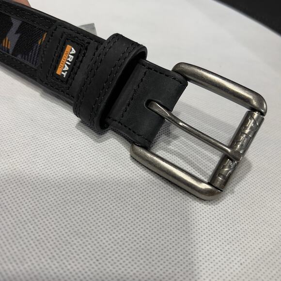 Ariat Work Belt Graphic Inlay Multi Color Mens Size 40 Genuine Leather - Picture 3 of 6